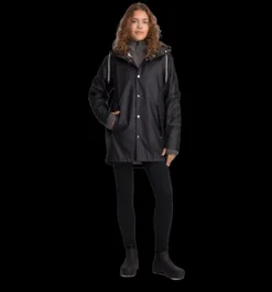 Regnjackor|Tunna Jackor>Everest Outdoor U Rain Coat 2 BLACK