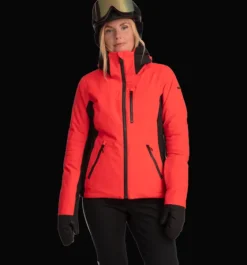 Skidjackor|Varma jackor>Everest Outdoor W Luna Jacket FIERY RED/BLACK