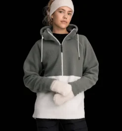 Tröjor & T-Shirts|Tröjor>Everest Outdoor W Pile Anorak KHAKI GREY