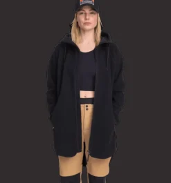 Tröjor & T-Shirts|Tröjor>Everest Outdoor W Pile Long Hood BLACK