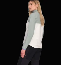 Tröjor & T-Shirts|Tröjor>Everest Outdoor W Quarter Zip WHITE/GREEN