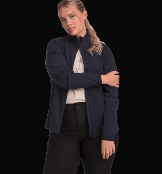 Tröjor & T-Shirts|Tröjor>Everest Outdoor W Zip Fleece Jacket NAVY MELANGE