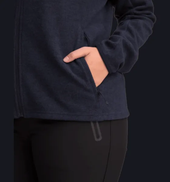 Tröjor & T-Shirts|Tröjor>Everest Outdoor W Zip Fleece Jacket NAVY MELANGE